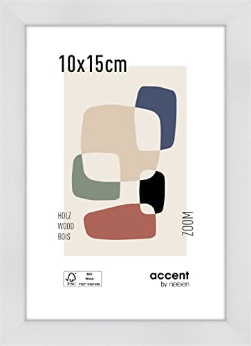 accent by nielsen Holz Bilderrahmen Zoom, 10x15 cm, Weiß von accent by nielsen