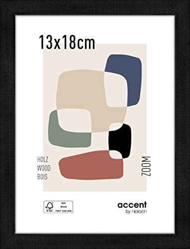 accent by nielsen Holz Bilderrahmen Zoom, 13x18 cm, Schwarz von accent by nielsen
