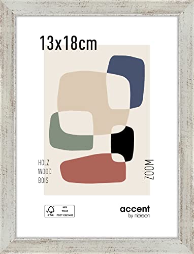 accent by nielsen Holz Bilderrahmen Zoom, 13x18 cm, Silber von accent by nielsen