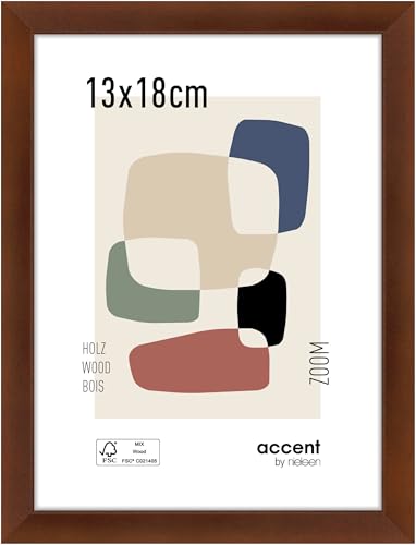 accent by nielsen Bilderrahmen, 13 x 18 cm, Holz, Walnuss, Fotorahmen zum Auftstellen und Aufhängen im Hoch- & Querformat, Echtglas, Zoom accent by nielsen Bilderrahmen, 13 x 18 cm, Holz, Walnuss, Fotorahmen zum Auftstellen und Aufhängen im Hoch- & Querformat, Echtglas, Zoom von accent by nielsen