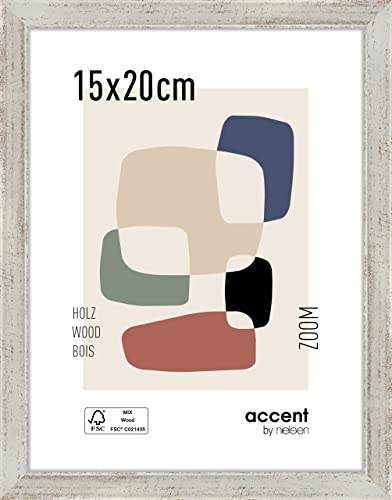 accent by nielsen Holz Bilderrahmen Zoom, 15x20 cm, Silber von accent by nielsen