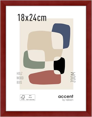 accent by nielsen Bilderrahmen, 18 x 24 cm, Holz, Rot, Fotorahmen zum Auftstellen und Aufhängen im Hoch- & Querformat, Echtglas, Zoom accent by nielsen Bilderrahmen, 18 x 24 cm, Holz, Rot, Fotorahmen zum Auftstellen und Aufhängen im Hoch- & Querformat, Echtglas, Zoom von accent by nielsen
