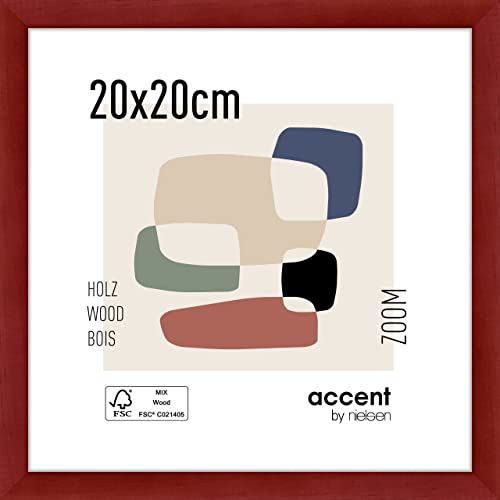 accent by nielsen Holz Bilderrahmen Zoom, 20x20 cm, Rot von accent by nielsen
