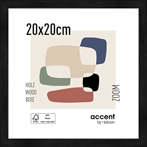 Nielsen Accent Holz Bilderrahmen Zoom, 20x20 cm, Schwarz von Nielsen