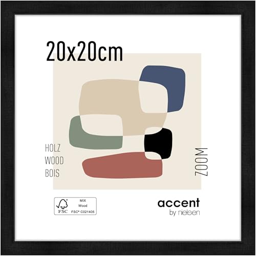 accent by nielsen Holz Bilderrahmen Zoom, 20x20 cm, Schwarz von accent by nielsen