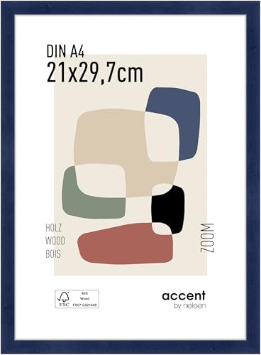 accent by nielsen Holz Bilderrahmen Zoom, 21x29,7 cm (A4), Dunkelblau von accent by nielsen