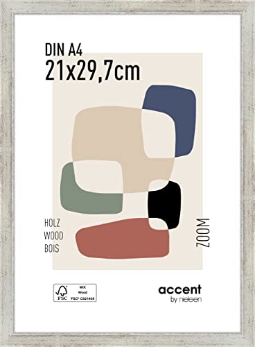 accent by nielsen Holz Bilderrahmen Zoom, 21x29,7 cm (A4), Silber von accent by nielsen