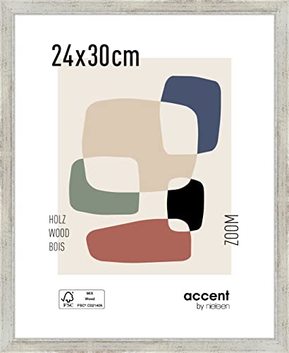 accent by nielsen Holz Bilderrahmen Zoom, 24x30 cm, Silber von accent by nielsen