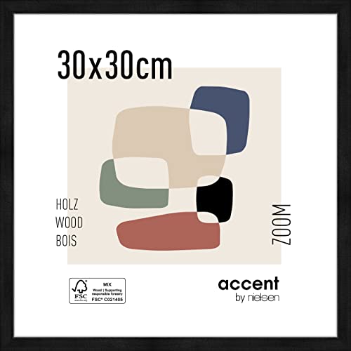 accent by nielsen Holz Bilderrahmen Zoom, 30x30 cm, Schwarz von accent by nielsen