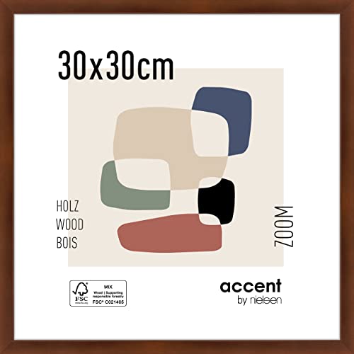 accent by nielsen Holz Bilderrahmen Zoom, 30x30 cm, Walnuss von accent by nielsen