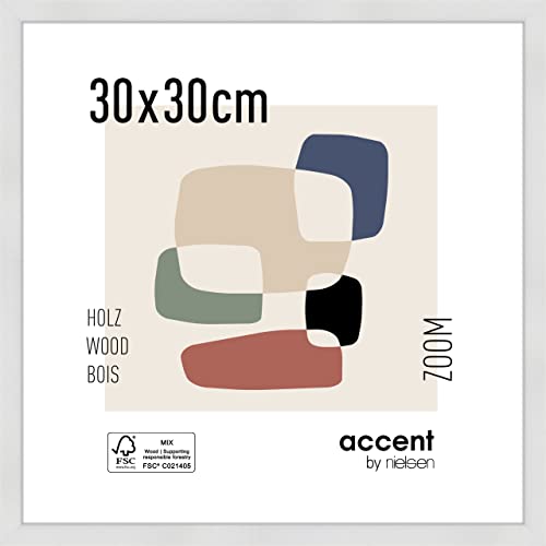 accent by nielsen Holz Bilderrahmen Zoom, 30x30 cm, Weiß von accent by nielsen