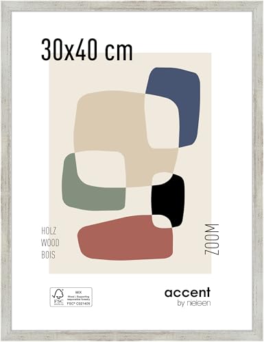 accent by nielsen Bilderrahmen, 30 x 40 cm, Holz, Silber, Fotorahmen zum Aufhängen im Hoch- & Querformat, Echtglas, Zoom accent by nielsen Bilderrahmen, 30 x 40 cm, Holz, Silber, Fotorahmen zum Aufhängen im Hoch- & Querformat, Echtglas, Zoom von accent by nielsen