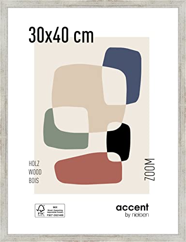 accent by nielsen Holz Bilderrahmen Zoom, 30x40 cm, Silber von accent by nielsen