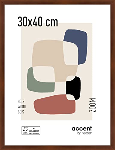 accent by nielsen Holz Bilderrahmen Zoom, 30x40 cm, Walnuss von accent by nielsen