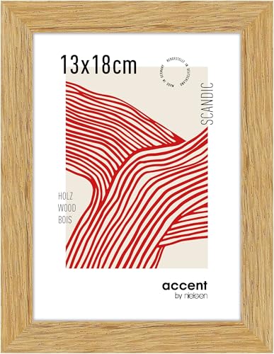 accent by nielsen Bilderrahmen, 13 x 18 cm, Holz, Eiche, Fotorahmen zum Auftstellen im Hoch- & Querformat, Echtglas, Scandic accent by nielsen Bilderrahmen, 13 x 18 cm, Holz, Eiche, Fotorahmen zum Auftstellen im Hoch- & Querformat, Echtglas, Scandic von accent by nielsen