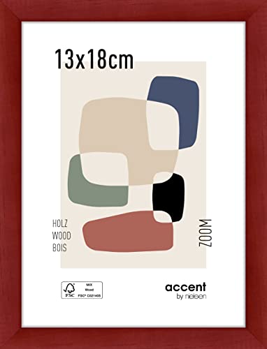accent by nielsen Holz Bilderrahmen Zoom, 13x18 cm, Rot von accent by nielsen