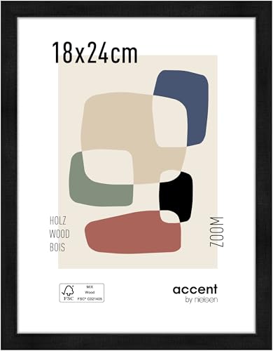 accent by nielsen Bilderrahmen, 18 x 24 cm, Holz, Schwarz, Fotorahmen zum Auftstellen und Aufhängen im Hoch- & Querformat, Echtglas, Zoom accent by nielsen Bilderrahmen, 18 x 24 cm, Holz, Schwarz, Fotorahmen zum Auftstellen und Aufhängen im Hoch- & Querformat, Echtglas, Zoom von accent by nielsen