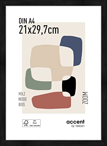 accent by nielsen Holz Bilderrahmen Zoom, 21x29,7 cm (A4), Schwarz von accent by nielsen