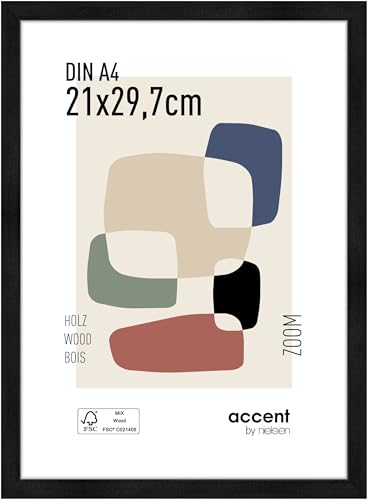 accent by nielsen Holz Bilderrahmen Zoom, 21x29,7 cm (A4), Schwarz von accent by nielsen