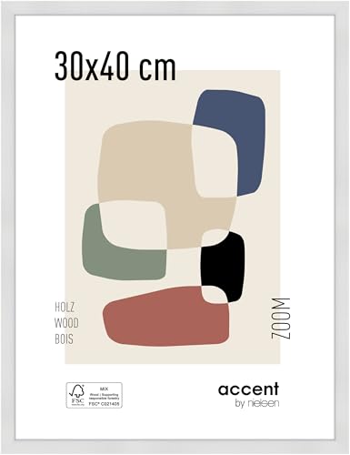 accent by nielsen Bilderrahmen, 30 x 40 cm, Holz, Weiß, Fotorahmen zum Aufhängen im Hoch- & Querformat, Echtglas, Zoom accent by nielsen Bilderrahmen, 30 x 40 cm, Holz, Weiß, Fotorahmen zum Aufhängen im Hoch- & Querformat, Echtglas, Zoom von accent by nielsen