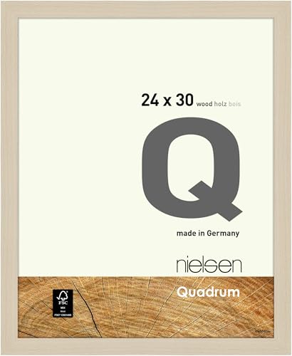 nielsen Bilderrahmen, 24 x 30 cm, Holz, Ahorn, Rahmen zum Aufhängen im Hoch- & Querformat, Echtglas, Quadrum von nielsen