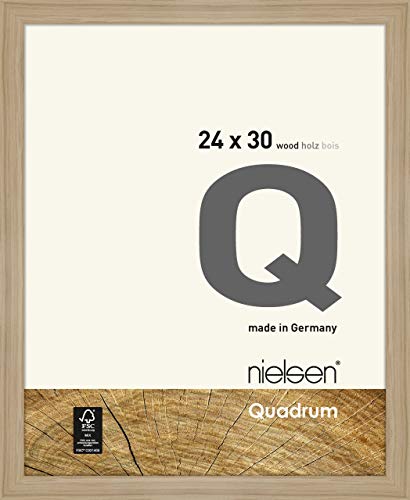 nielsen Bilderrahmen, 24 x 30 cm, Holz, Eiche Natur, Rahmen zum Aufhängen im Hoch- & Querformat, Echtglas, Quadrum von nielsen
