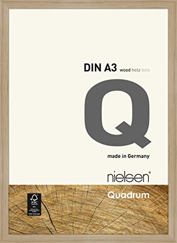 nielsen Bilderrahmen, 29,7 x 42 cm (A3), Holz, Eiche Natur, Posterrahmen zum Aufhängen im Hoch- & Querformat, Echtglas, Quadrum von nielsen