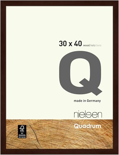 nielsen Bilderrahmen, 30 x 40 cm, Holz, Wengé, Fotorahmen zum Aufhängen im Hoch- & Querformat, Echtglas, Quadrum von nielsen