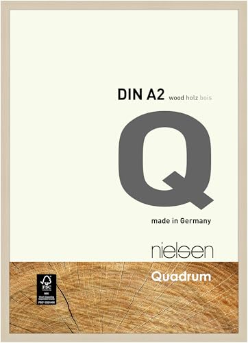 nielsen Bilderrahmen, 42 x 59,4 cm (A2), Holz, Ahorn, Posterrahmen zum Aufhängen im Hoch- & Querformat, Echtglas, Quadrum von nielsen