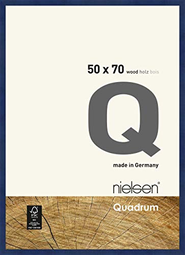 nielsen Bilderrahmen, 50 x 70 cm, Holz, Blau, Posterrahmen zum Aufhängen im Hoch- & Querformat, Echtglas, Quadrum von nielsen