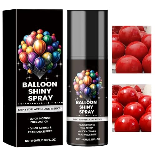 Niesel Ballon-Hochglanzspray,Ballon-Glanzspray, 100 ml Glanz-Finish-Spray, Balloon Shiny Enhancer, Shiny Glow Spray, Ballonspray, damit Ballons glänzen und länger halten von Niesel