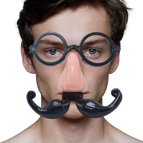 Niesel Brille mit Nase und Schnurrbart,Brille mit lustiger Nase,Lustige Nasenverkleidungsbrille für Erwachsene und Kinder | Neuartige Brillen-Streich-Requisiten für Gentleman-Cosplay für Maskerade, Niesel Brille mit Nase und Schnurrbart,Brille mit lustiger Nase,Lustige Nasenverkleidungsbrille für Erwachsene und Kinder | Neuartige Brillen-Streich-Requisiten für Gentleman-Cosplay für Maskerade, von Niesel