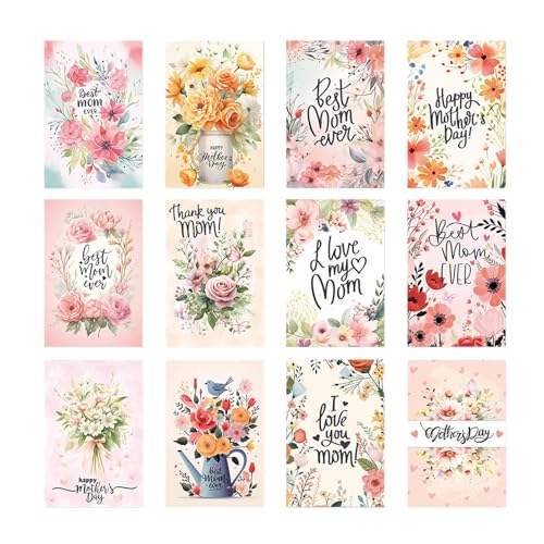 Niesel Grußkarten für Mutter, 12 x Muttertags-Blumen-Postkarten, Einladungskarten – Herzliche Wertschätzung von Tochter und Sohn, Papierkarten für Familienfeiertage Niesel Grußkarten für Mutter, 12 x Muttertags-Blumen-Postkarten, Einladungskarten – Herzliche Wertschätzung von Tochter und Sohn, Papierkarten für Familienfeiertage von Niesel