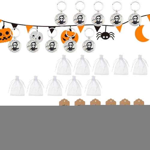 Niesel Halloween Schlüsselanhänger, 12er Set Halloween Totenkopf Anhänger, Niedliche Anhänger Für Party Rucksäcke Schule Geburtstag Taschen Deko von Niesel