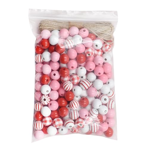 Niesel Holzperlen zum Valentinstag, bunt, rund, 1,6 cm, runde Kugeln zum Valentinstag, rustikale Perlen mit Seil, 200 Stück Niesel Holzperlen zum Valentinstag, bunt, rund, 1,6 cm, runde Kugeln zum Valentinstag, rustikale Perlen mit Seil, 200 Stück von Niesel