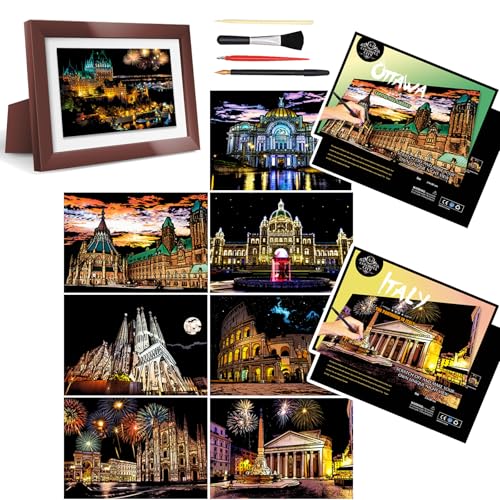Niewalda Scratch Rainbow Art Paper, Scratch & Sketch Art für Kinder und Erwachsene, Scratch Painting Creative Set mit Gravur Kunst & Bastelzubehör, Scratch Board mit 4 Werkzeugen Niewalda Scratch Rainbow Art Paper, Scratch & Sketch Art für Kinder und Erwachsene, Scratch Painting Creative Set mit Gravur Kunst & Bastelzubehör, Scratch Board mit 4 Werkzeugen von Niewalda