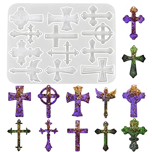 Nifocc 12 Hohlräume Kreuz Epoxidharz Formen Anhänger Halskette Ohrringe Silikonformen Schmuck Giessharz Formen Gießform Kristall Casting Form für DIY Basteln Nifocc 12 Hohlräume Kreuz Epoxidharz Formen Anhänger Halskette Ohrringe Silikonformen Schmuck Giessharz Formen Gießform Kristall Casting Form für DIY Basteln von Nifocc