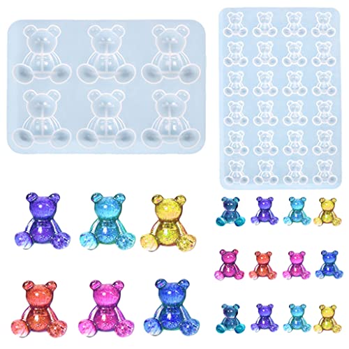 Nifocc 2 Stück 3D Tier Epoxidharz Formen 6 Hohlraum 24 Hohlraum Bär Kristall Gießform Casting Form Tierform Silikonform Mni Bär Gussformen für DIY Schmuck Basteln Schlüsselanhänger Ohrring Nifocc 2 Stück 3D Tier Epoxidharz Formen 6 Hohlraum 24 Hohlraum Bär Kristall Gießform Casting Form Tierform Silikonform Mni Bär Gussformen für DIY Schmuck Basteln Schlüsselanhänger Ohrring von Nifocc