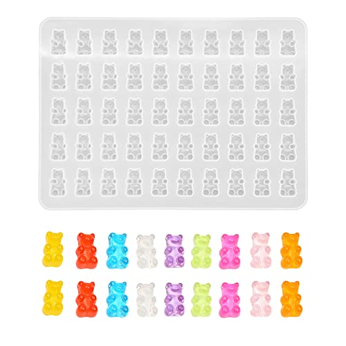 Nifocc Bär Kristall Gießform Casting Form Gummibärchen Silikonform 3D Tier Epoxidharz Formen Resin Mold Kunstharz Mold für DIY Schmuck Basteln Schlüsselanhänger Ohrring Charms von Nifocc