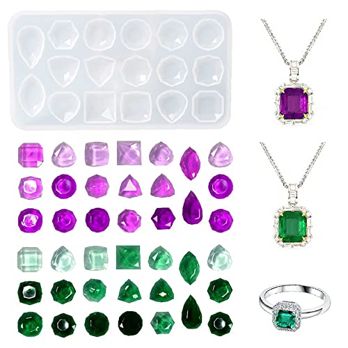 Nifocc Cabochon Epoxidharz Formen Anhänger Halskette Ohrringe Ring Silikonformen Edelstein Patch Gießform Schmuck Giessharz Formen Kristall Casting Form für DIY Basteln von Nifocc