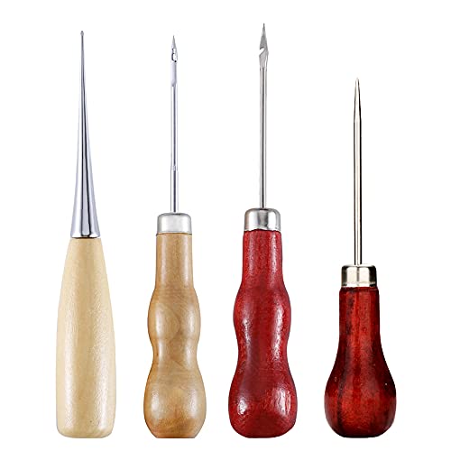 Nifocc Holzgriff Ahle Set Leder Awl Nähahle Stanz ahle Kratzer Ahle für Punching Schneiden Schablonen Leder Nähen 4 Stk Nifocc Holzgriff Ahle Set Leder Awl Nähahle Stanz ahle Kratzer Ahle für Punching Schneiden Schablonen Leder Nähen 4 Stk von Nifocc
