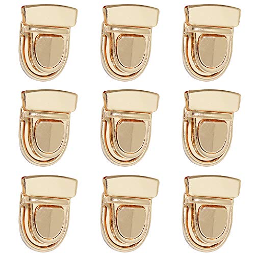 Nifocc Metall Mappenschloss Steckschloss Geldbörse Push Lock Set DIY Lock Zubehör für Leder Tasche Portemonnaie - Gold 9 Stück von Nifocc