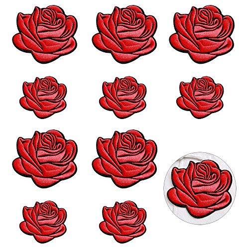 Nifocc Rose Bestickte Patches Gestickte Aufnäher für Kleidung Jeans Jacken Hüte Rucksäcke Schuhe - Rote 10 Stück Nifocc Rose Bestickte Patches Gestickte Aufnäher für Kleidung Jeans Jacken Hüte Rucksäcke Schuhe - Rote 10 Stück von Nifocc