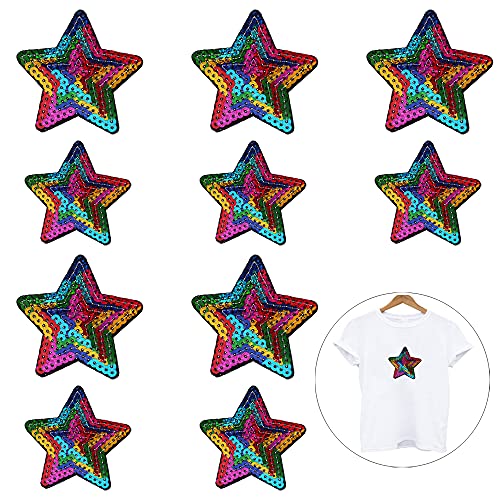 Nifocc Stars Appliques Pailletten Patches Stars Bestickter Aufnäher Aufbügeln Flicken für Kleidung Jeans Jacken Hüte Taschen Rucksäcke Schuhe Dekorationen - Bunt Groß Klein 10 Stk Nifocc Stars Appliques Pailletten Patches Stars Bestickter Aufnäher Aufbügeln Flicken für Kleidung Jeans Jacken Hüte Taschen Rucksäcke Schuhe Dekorationen - Bunt Groß Klein 10 Stk von Nifocc