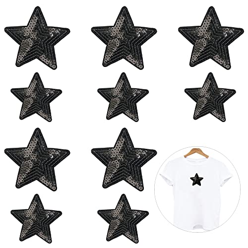 Nifocc Stars Appliques Pailletten Patches Stars Bestickter Aufnäher Aufbügeln Flicken für Kleidung Jeans Jacken Hüte Taschen Rucksäcke Schuhe Dekorationen - Schwarz Große Klein 10 Stk Nifocc Stars Appliques Pailletten Patches Stars Bestickter Aufnäher Aufbügeln Flicken für Kleidung Jeans Jacken Hüte Taschen Rucksäcke Schuhe Dekorationen - Schwarz Große Klein 10 Stk von Nifocc