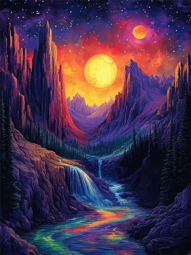 Diamond Painting Erwachsene, Diamant Painting Bilder Berg Runder DIY Vollbohrer Diamant Malerei Mond Stickerei Kreuzstich, Easy Mosaikherstellung Bastelset for Home Wand Dekor Geschenke 40x60cm L-331 Diamond Painting Erwachsene, Diamant Painting Bilder Berg Runder DIY Vollbohrer Diamant Malerei Mond Stickerei Kreuzstich, Easy Mosaikherstellung Bastelset for Home Wand Dekor Geschenke 40x60cm L-331 von Nigsnxng
