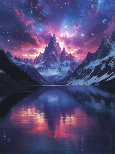 Diamond Painting Erwachsene, Diamant Painting Bilder Berg Runder DIY Vollbohrer Diamant Malerei See Stickerei Kreuzstich, Easy Mosaikherstellung Bastelset for Home Wand Dekor Geschenke 40x60cm L-310 Diamond Painting Erwachsene, Diamant Painting Bilder Berg Runder DIY Vollbohrer Diamant Malerei See Stickerei Kreuzstich, Easy Mosaikherstellung Bastelset for Home Wand Dekor Geschenke 40x60cm L-310 von Nigsnxng