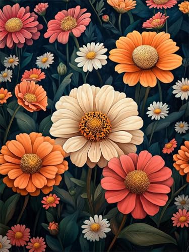 Diamond Painting Erwachsene, Diamant Painting Bilder Blumen Runder DIY Vollbohrer Diamant Malerei Gänseblümchen Stickerei Kreuzstich, Easy Mosaic Making Craft for Home Dekor Geschenke 80x100cm L-367 Diamond Painting Erwachsene, Diamant Painting Bilder Blumen Runder DIY Vollbohrer Diamant Malerei Gänseblümchen Stickerei Kreuzstich, Easy Mosaic Making Craft for Home Dekor Geschenke 80x100cm L-367 von Nigsnxng