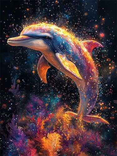Diamond Painting Erwachsene, Diamant Painting Bilder Farbe Runder DIY Vollbohrer Diamant Malerei Delphin Stickerei Kreuzstich, Easy Mosaic Making Craft for Home Wand Dekor Geschenke 80x100cm L-366 Diamond Painting Erwachsene, Diamant Painting Bilder Farbe Runder DIY Vollbohrer Diamant Malerei Delphin Stickerei Kreuzstich, Easy Mosaic Making Craft for Home Wand Dekor Geschenke 80x100cm L-366 von Nigsnxng
