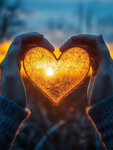 Diamond Painting Erwachsene, Diamant Painting Bilder Liebe Runder DIY Vollbohrer Diamant Malerei Sonnenuntergang Stickerei Kreuzstich, Easy Mosaic Making Craft for Home Dekor Geschenke 60x80cm L-316 von Nigsnxng